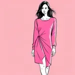 vibrant pink long-sleeved dress image